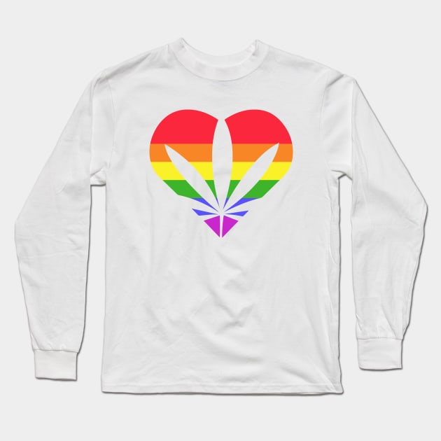 Pride Weed Heart Long Sleeve T-Shirt by Howchie